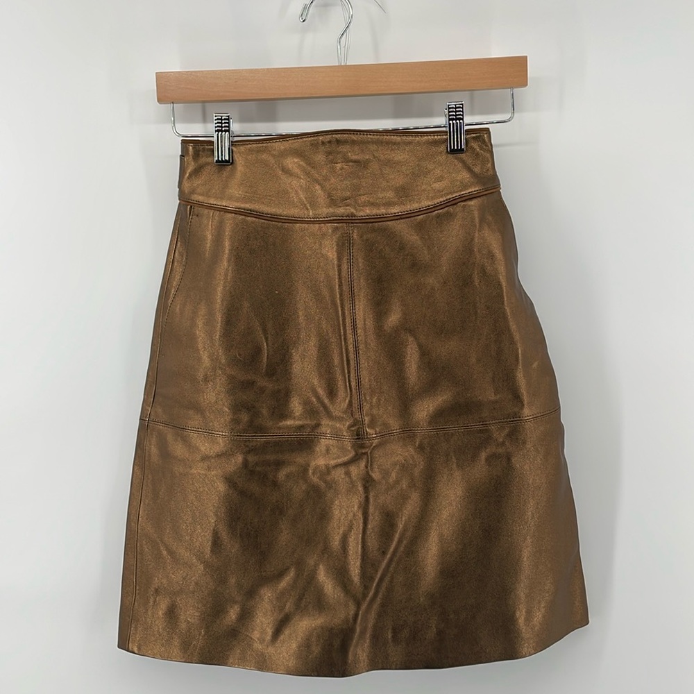 Marc by Marc Jacobs Bronze Leather Partridge Skirt 2 A16